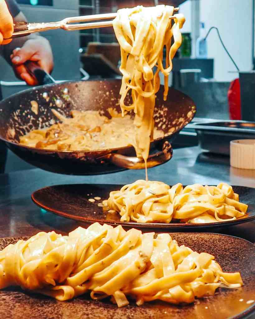 Frisch zubereitete Pasta